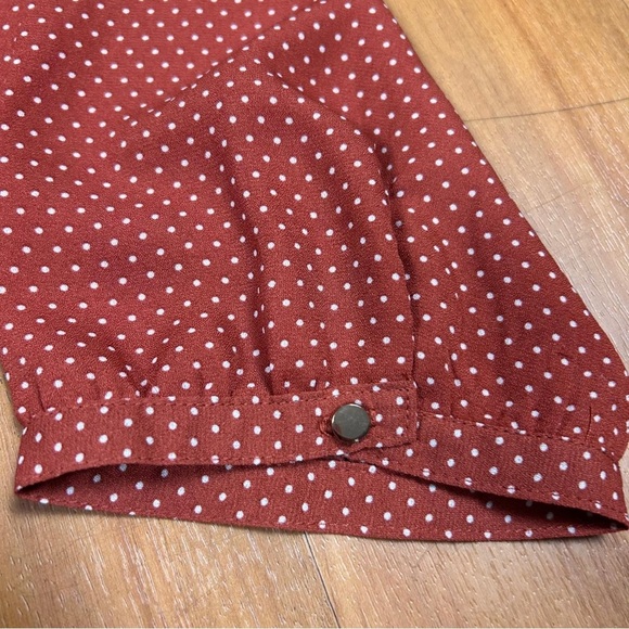 Sara Michelle Orange and White Cuffed 3/4 Sleeve Blouse with Tie Front - Picture 8 of 9